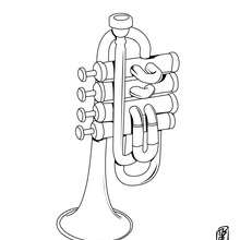 Trumpet coloring page - Coloring page - MUSICAL coloring pages - MUSICAL INSTRUMENT coloring pages - TRUMPET coloring pages