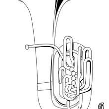 Tuba coloring page - Coloring page - MUSICAL coloring pages - MUSICAL INSTRUMENT coloring pages - TUBA coloring pages