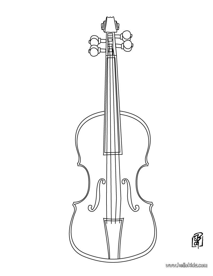 Violin Coloring Pages Printable 3