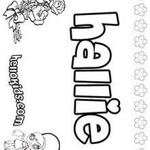 Hallie - Coloring page - NAME coloring pages - GIRLS NAME coloring pages - H names for GIRLS online coloring book
