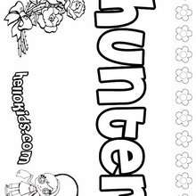 Hunter - Coloring page - NAME coloring pages - GIRLS NAME coloring pages - H names for GIRLS online coloring book