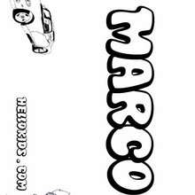 Marco - Coloring page - NAME coloring pages - BOYS NAME coloring pages - M+N boys names coloring posters