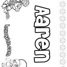 Aaren - Coloring page - NAME coloring pages - GIRLS NAME coloring pages - A names for girls coloring sheets