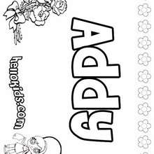 Addy - Coloring page - NAME coloring pages - GIRLS NAME coloring pages - A names for girls coloring sheets
