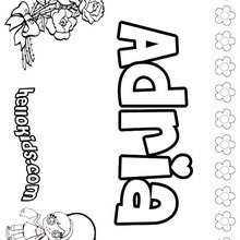 Adria - Coloring page - NAME coloring pages - GIRLS NAME coloring pages - A names for girls coloring sheets