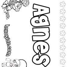Agnes - Coloring page - NAME coloring pages - GIRLS NAME coloring pages - A names for girls coloring sheets