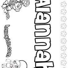 Alannah - Coloring page - NAME coloring pages - GIRLS NAME coloring pages - A names for girls coloring sheets
