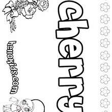Cherry - Coloring page - NAME coloring pages - GIRLS NAME coloring pages - C names for girls coloring sheets