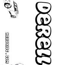 Derell - Coloring page - NAME coloring pages - BOYS NAME coloring pages - D names for Boys coloring book