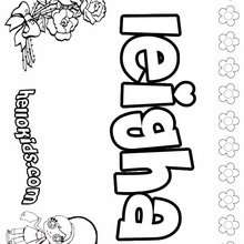 Leigha - Coloring page - NAME coloring pages - GIRLS NAME coloring pages - L girl names coloring posters