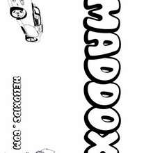 Maddox - Coloring page - NAME coloring pages - BOYS NAME coloring pages - M+N boys names coloring posters