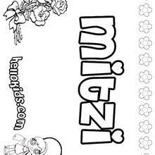 Mitzi - Coloring page - NAME coloring pages - GIRLS NAME coloring pages - M names for girls coloring posters