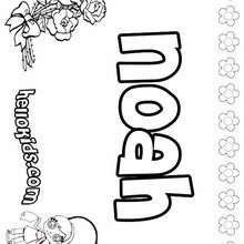 Noah - Coloring page - NAME coloring pages - GIRLS NAME coloring pages - N names for girls coloring posters