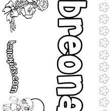 Breona - Coloring page - NAME coloring pages - GIRLS NAME coloring pages - B names for girls coloring sheets