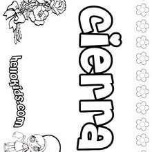 Cierra - Coloring page - NAME coloring pages - GIRLS NAME coloring pages - C names for girls coloring sheets