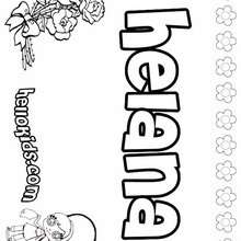 Helana - Coloring page - NAME coloring pages - GIRLS NAME coloring pages - H names for GIRLS online coloring book