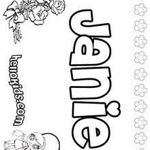 Janie - Coloring page - NAME coloring pages - GIRLS NAME coloring pages - J names for girls coloring pages