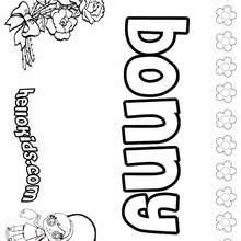 Bonny - Coloring page - NAME coloring pages - GIRLS NAME coloring pages - B names for girls coloring sheets