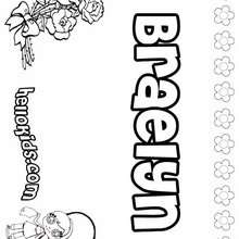 Braelyn - Coloring page - NAME coloring pages - GIRLS NAME coloring pages - B names for girls coloring sheets