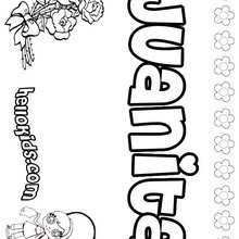Juanita - Coloring page - NAME coloring pages - GIRLS NAME coloring pages - J names for girls coloring pages