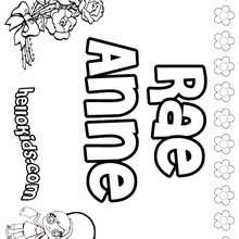 Rae Anne - Coloring page - NAME coloring pages - GIRLS NAME coloring pages - R names for girls coloring posters