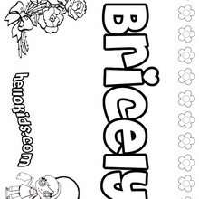 Bricely - Coloring page - NAME coloring pages - GIRLS NAME coloring pages - B names for girls coloring sheets