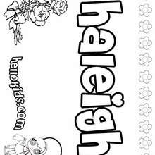 Haleigh - Coloring page - NAME coloring pages - GIRLS NAME coloring pages - H names for GIRLS online coloring book