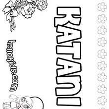 Katani - Coloring page - NAME coloring pages - GIRLS NAME coloring pages - K names for girls coloring posters