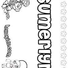 Sumerlyn - Coloring page - NAME coloring pages - GIRLS NAME coloring pages - S girls names coloring posters