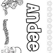 Andee - Coloring page - NAME coloring pages - GIRLS NAME coloring pages - A names for girls coloring sheets