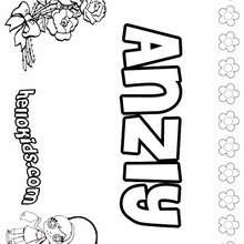 Anzly - Coloring page - NAME coloring pages - GIRLS NAME coloring pages - A names for girls coloring sheets