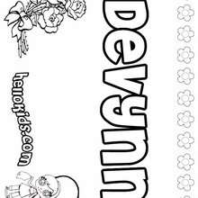 Devynn - Coloring page - NAME coloring pages - GIRLS NAME coloring pages - D names for GIRLS free coloring sheets