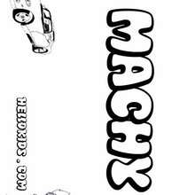 Machy - Coloring page - NAME coloring pages - BOYS NAME coloring pages - M+N boys names coloring posters