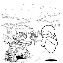 WALL-E and EVE coloring page - Coloring page - MOVIE coloring pages - WALL.E coloring pages