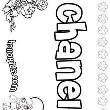 Chanel - Coloring page - NAME coloring pages - GIRLS NAME coloring pages - C names for girls coloring sheets