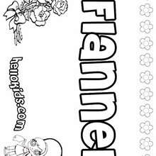 Flannel - Coloring page - NAME coloring pages - GIRLS NAME coloring pages - F girly names coloring book