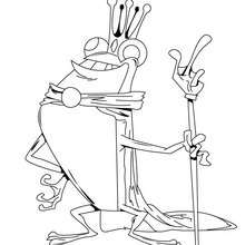 The King of the Frog coloring page - Coloring page - ANIMAL coloring pages - REPTILE coloring pages - FROG coloring pages