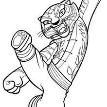 Tigress attacking coloring page