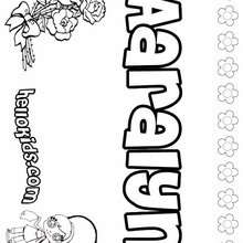 Aaralyn - Coloring page - NAME coloring pages - GIRLS NAME coloring pages - A names for girls coloring sheets