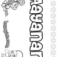 Aayanan - Coloring page - NAME coloring pages - GIRLS NAME coloring pages - A names for girls coloring sheets
