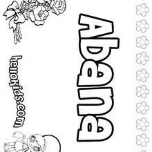 Abana - Coloring page - NAME coloring pages - GIRLS NAME coloring pages - A names for girls coloring sheets