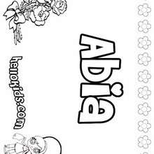 Abia - Coloring page - NAME coloring pages - GIRLS NAME coloring pages - A names for girls coloring sheets