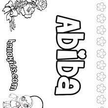 Abiba - Coloring page - NAME coloring pages - GIRLS NAME coloring pages - A names for girls coloring sheets