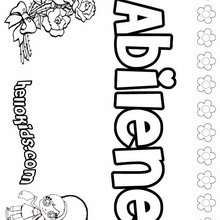 Abilene - Coloring page - NAME coloring pages - GIRLS NAME coloring pages - A names for girls coloring sheets