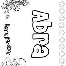 Abra - Coloring page - NAME coloring pages - GIRLS NAME coloring pages - A names for girls coloring sheets
