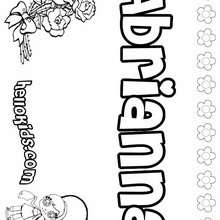 Abrianna - Coloring page - NAME coloring pages - GIRLS NAME coloring pages - A names for girls coloring sheets