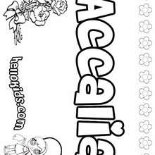 Accalia - Coloring page - NAME coloring pages - GIRLS NAME coloring pages - A names for girls coloring sheets