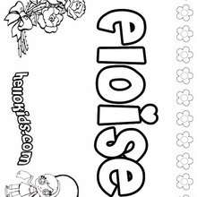 Eloise - Coloring page - NAME coloring pages - GIRLS NAME coloring pages - E names for girls coloring book