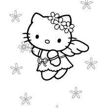 Hello Kitty little angel coloring page