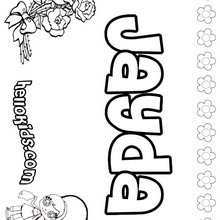 Jayda - Coloring page - NAME coloring pages - GIRLS NAME coloring pages - J names for girls coloring pages